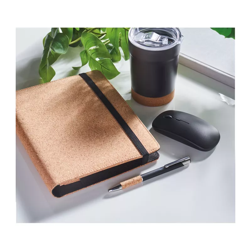 Teczka A5 z korka z notesem 96 kartek w linię ORIGIN - Bezowy (MO2097-13)