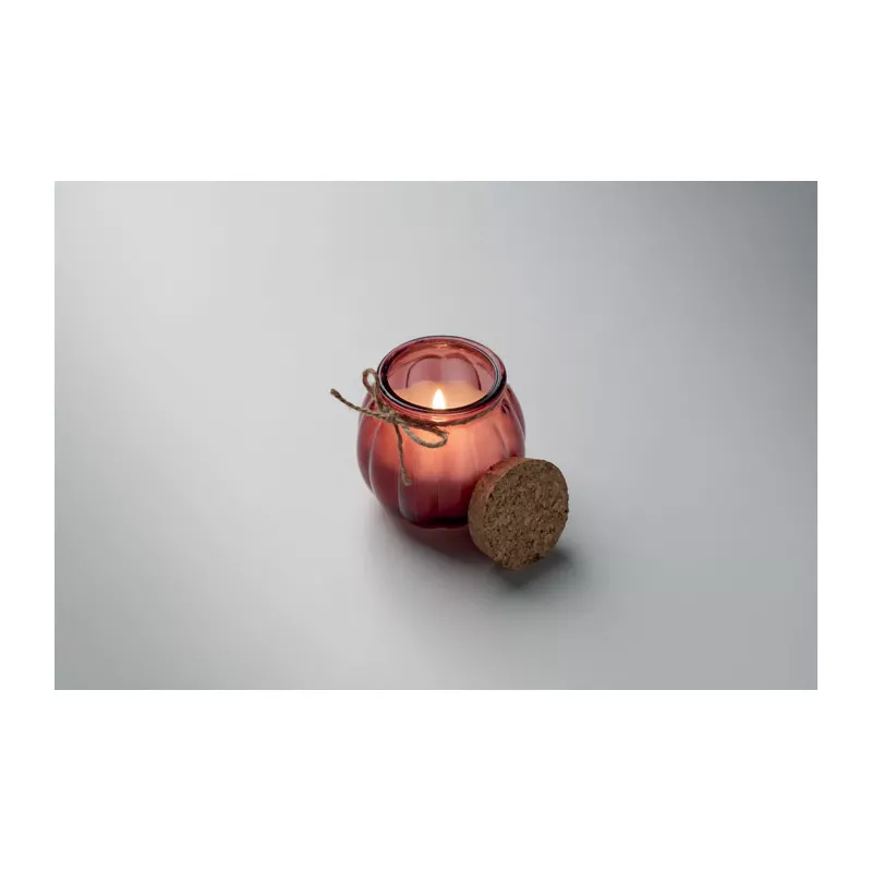 Świeca waniliowa w szkle z wosku roślinnego PUMKIN - Czerwony (MO3193-05)