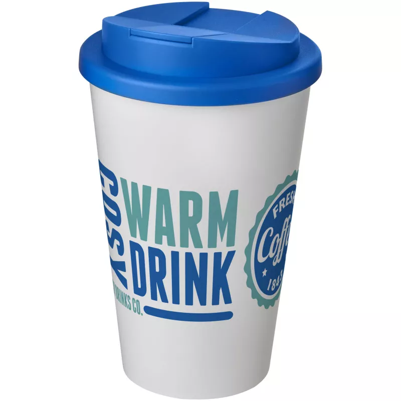Americano® 350 ml tumbler with spill-proof lid - Biały-Średnioniebieski (21069507)