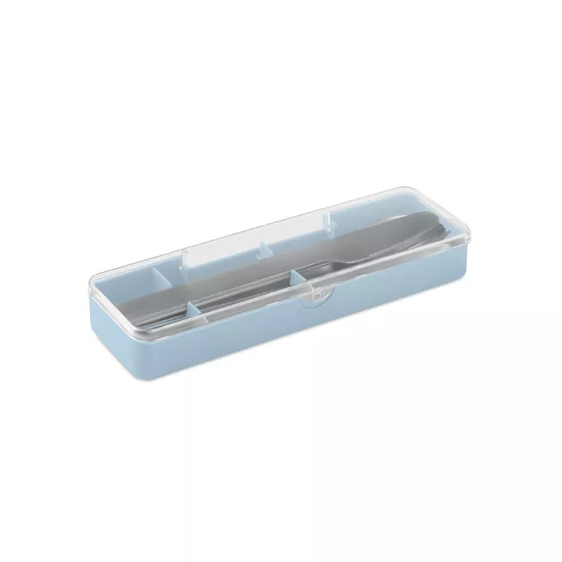 Zestaw sztućców stalowych w etui MESTECK - Baby Blue (MO2677-66)