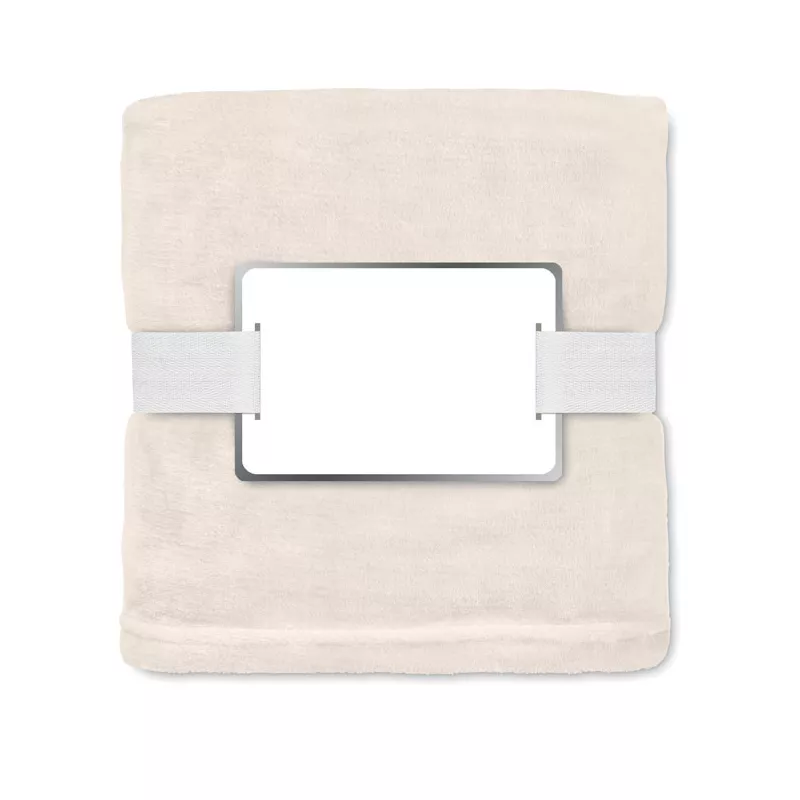 Koc polarowy RPET 120x150 cm 280 g/m² LOGAN - Bezowy (MO6804-13)