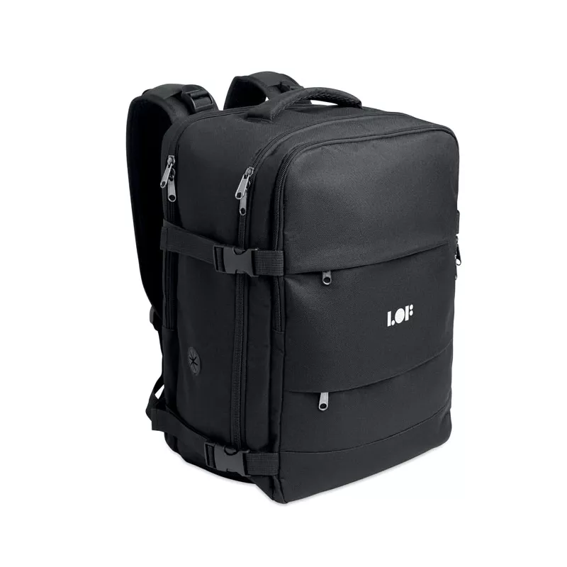 Plecak kabinowy z RPET na laptop 15" FLYHIGH - Czarny (MO2784-03)