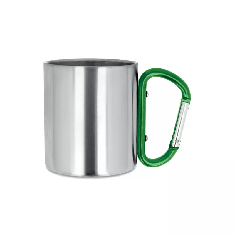 Kubek stalowy dwuścienny z karabinkiem 220 ml TRUMBO - Zielony (MO8313-09)