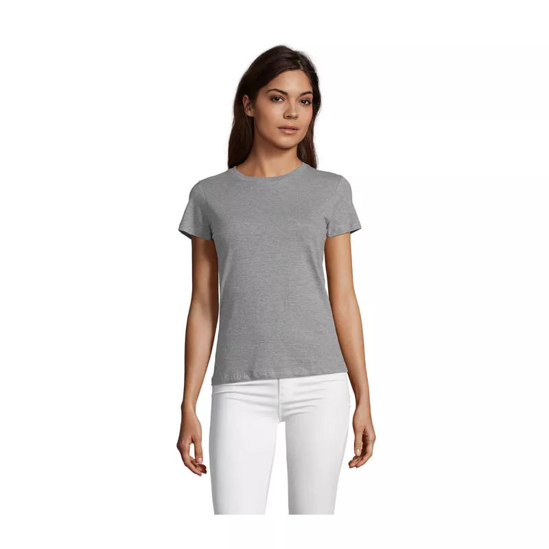 Koszulka damska 150 g/m² Sol's REGENT FIT WOMEN - Szary Melanż (S02758-GM)