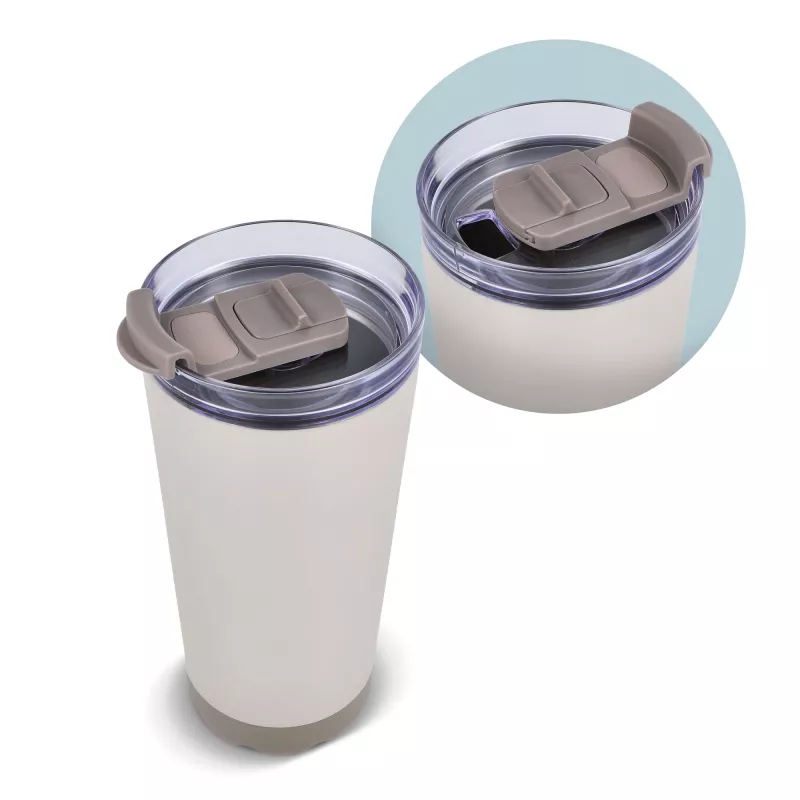 Kubek termiczny InSideOut ze stali nierdzewnej o podwójnych ściankach, 600 ml - beżowy (LT57017-N0055)