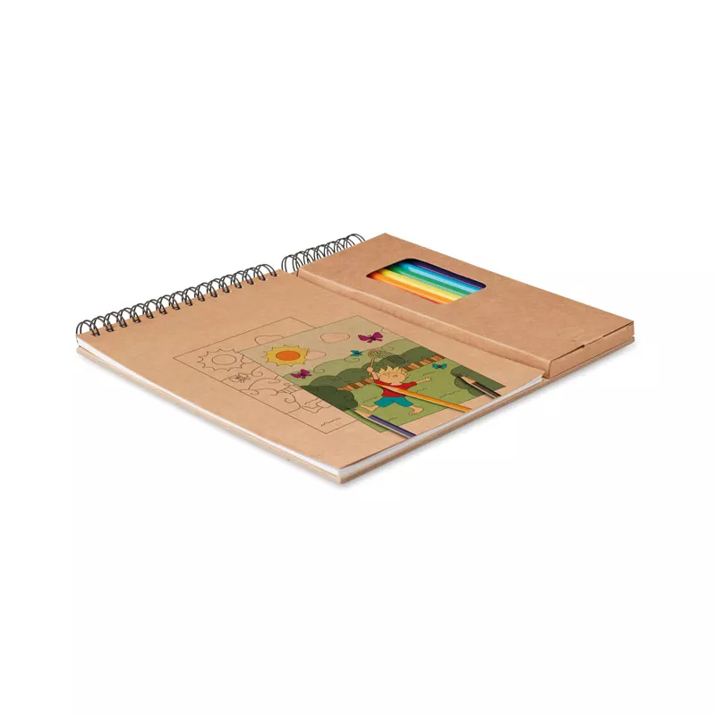 Blok do kolorowania z 8 kredkami COLOPAD - Bezowy (MO8769-13)