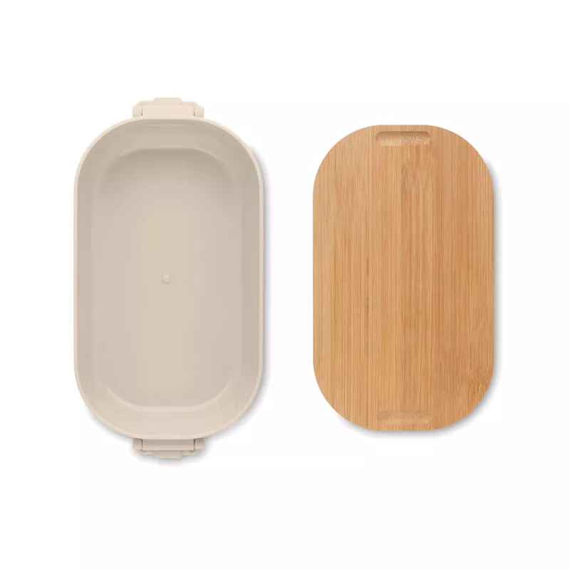 Lunchbox z PP z bambusową pokrywką 700 ml LEKKER - Bezowy (MO2459-13)