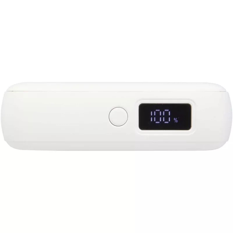 Acrux powerbank do tabletu o pojemności 10 000 mAh i mocy 35 W z wbudowanym kablem typu C - wykonany z tworzyw sztucznych pochodzących z recyklingu. - Biały (12445001)