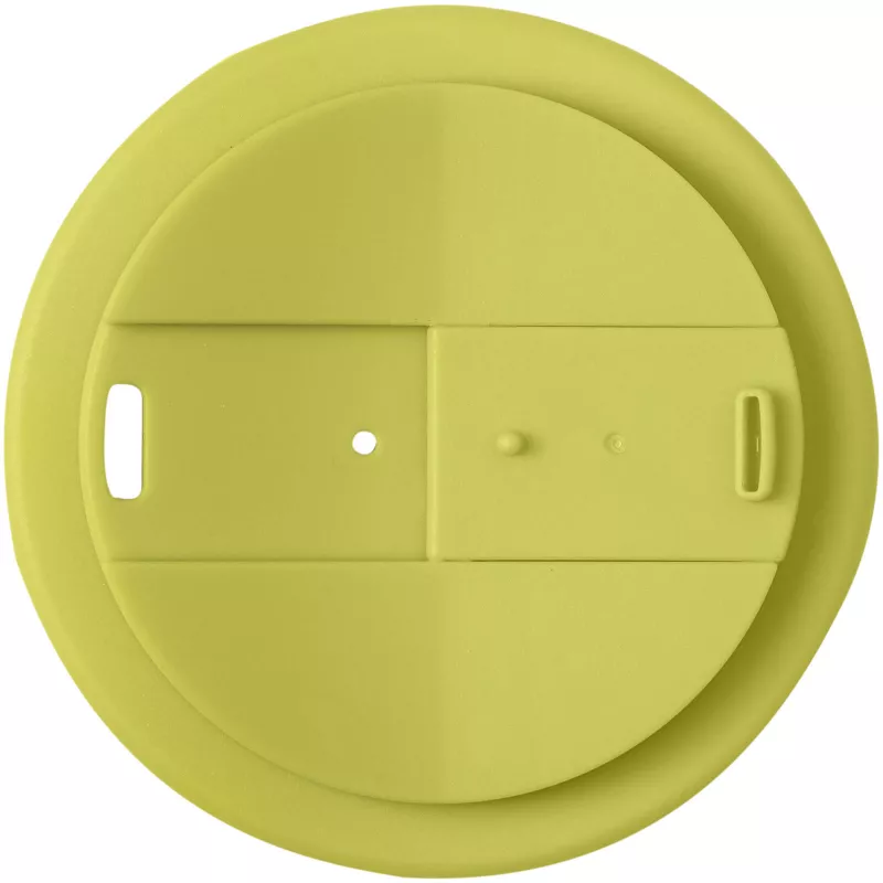 Kubek Americano® Eco z recyklingu o pojemności 350 ml z pokrywą odporną na zalanie - Czarny-Limonka (21042563)