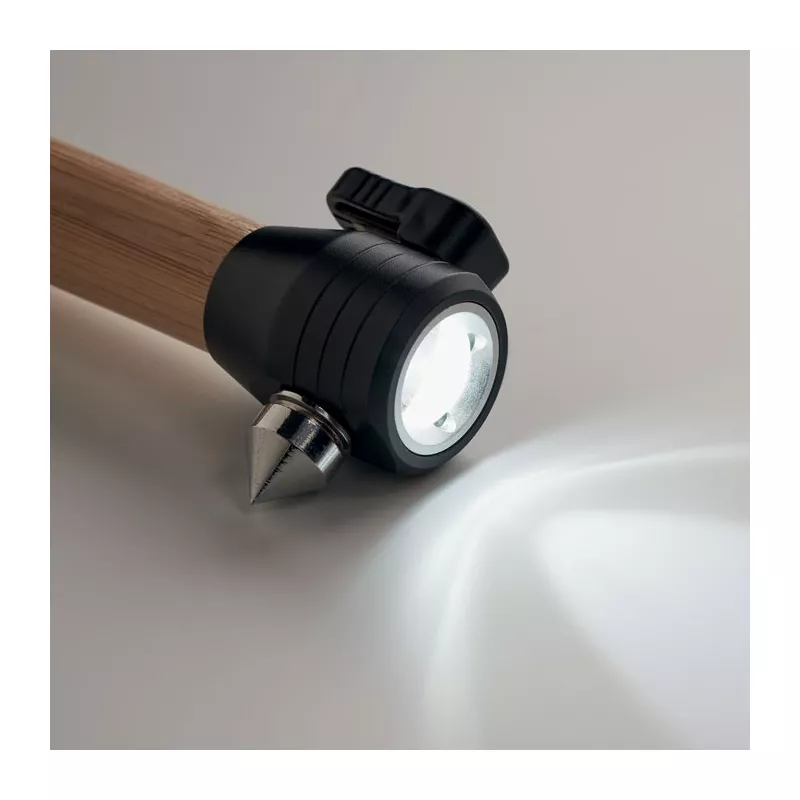 Młotek bezpieczeństwa z latarką i przecinakiem LUSTRE - Drewna (MO6941-40)