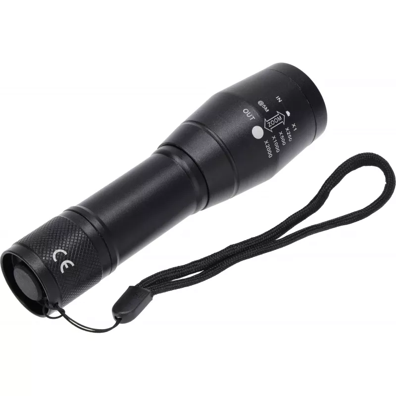 Latarka LED aluminiowa DAVID - czarny (8118503)