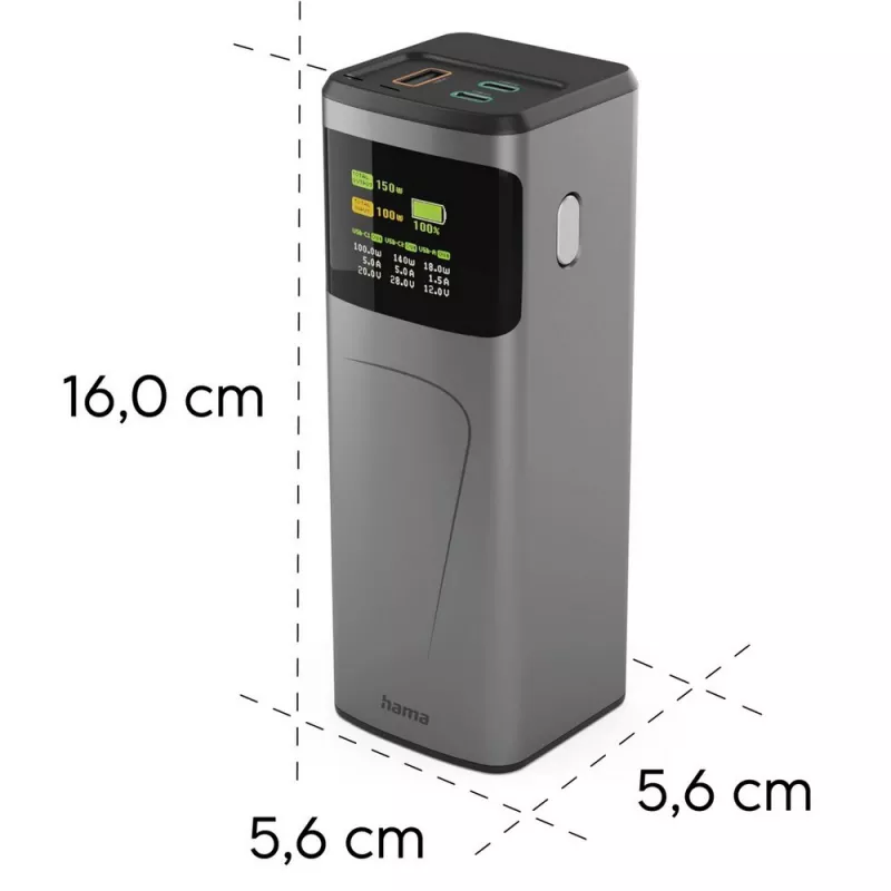 Power bank 24000 mAh Hama High Power 150W - grafitowy (VH029-15)