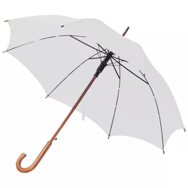 Parasol automatyczny drewniany Ø105 cm NANCY - biały (513106)