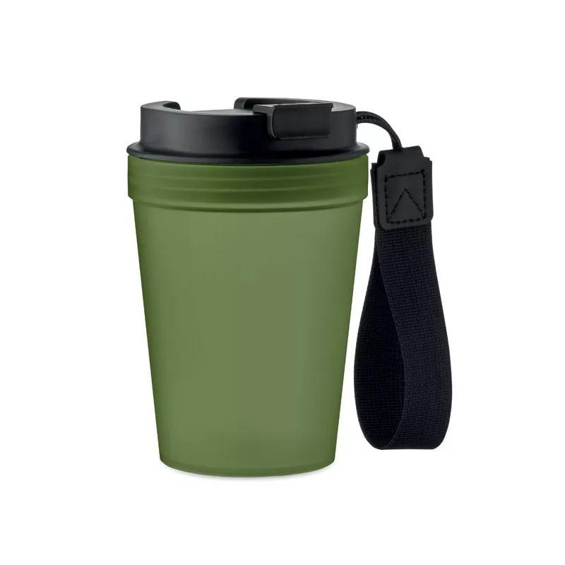 Kubek z PP z paskiem 300 ml ISFORDEN TUMBLER - Ciemnozielony (MO2670-60)