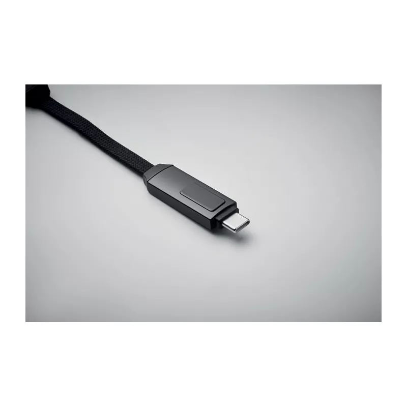 Brelok z kablem USB-C 60W z wyświetlaczem KEYSTO - Czarny (MO2682-03)