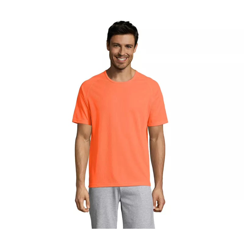 Koszulka sportowa męska raglan 140 g/m² Sol's SPORTY - Neonowy Pomarańczowy (S11939-NO)