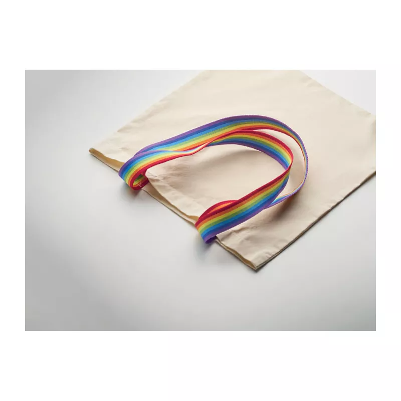 Torba bawełniana z tęczowymi uchwytami 180 g/m² AURORA - Wielokolorowy (MO2984-99)