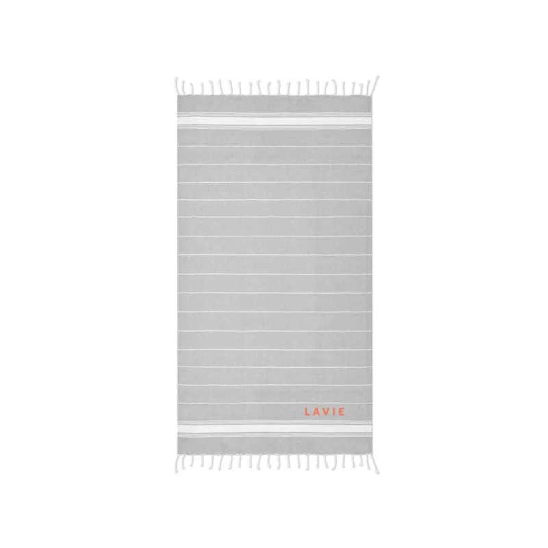 Ręcznik hammam bawełniany 90x170 cm 180 g/m² MALIBU - Szary (MO9221-07)