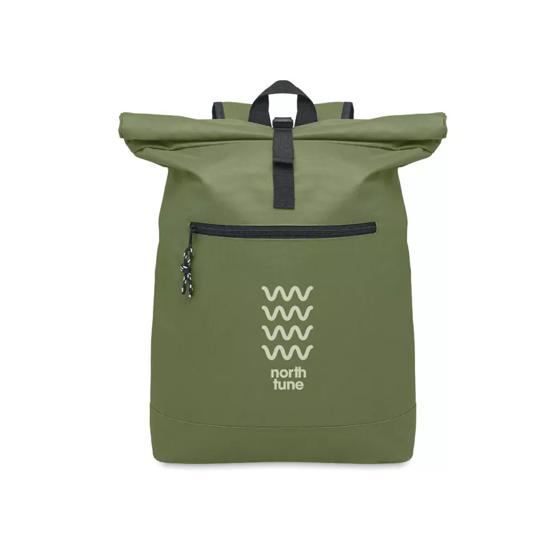 Plecak rolltop na laptop 15" z poliestru 600D IREA - Zieleń Wojskowa (MO2170-49)