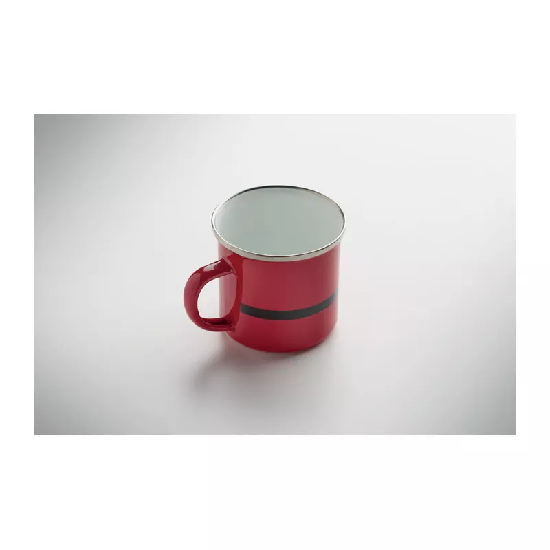 Kubek emaliowany Mikołaj 300 ml SANTAMEL - Czerwony (CX1596-05)