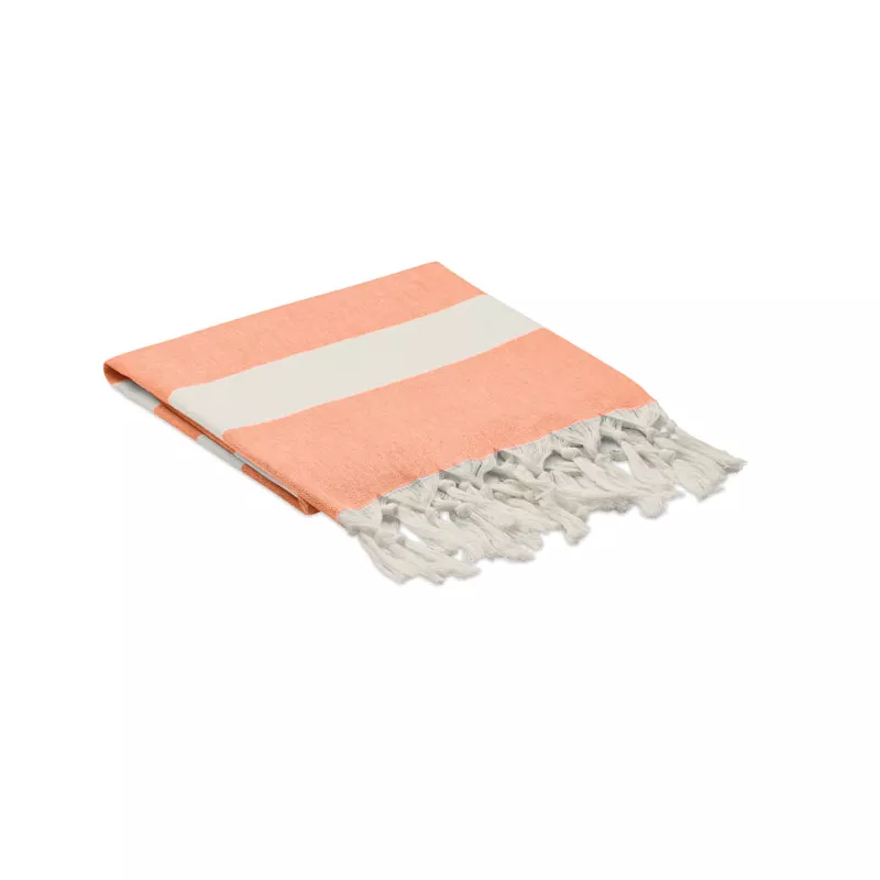 Ręcznik hammam z recyklingu 75x150 cm 140 g/m² AGOURA - Pomaranczowy (MO6554-10)