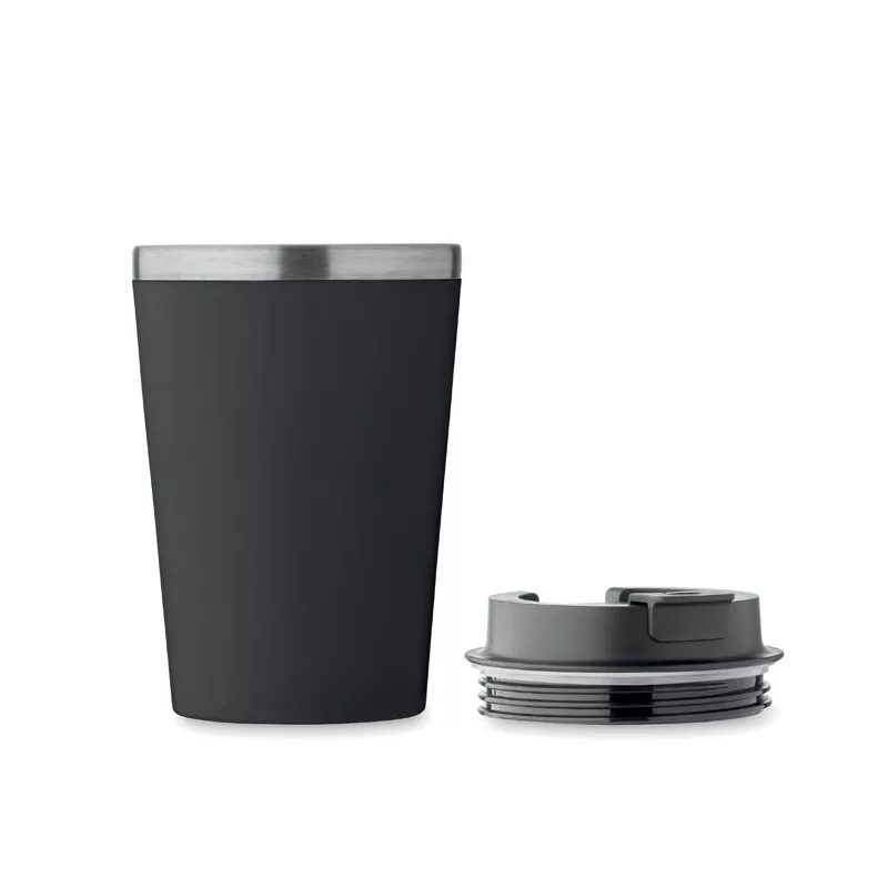 Kubek dwuścienny z powłoką ceramiczną 350 ml BLERM - Czarny (MO2572-03)