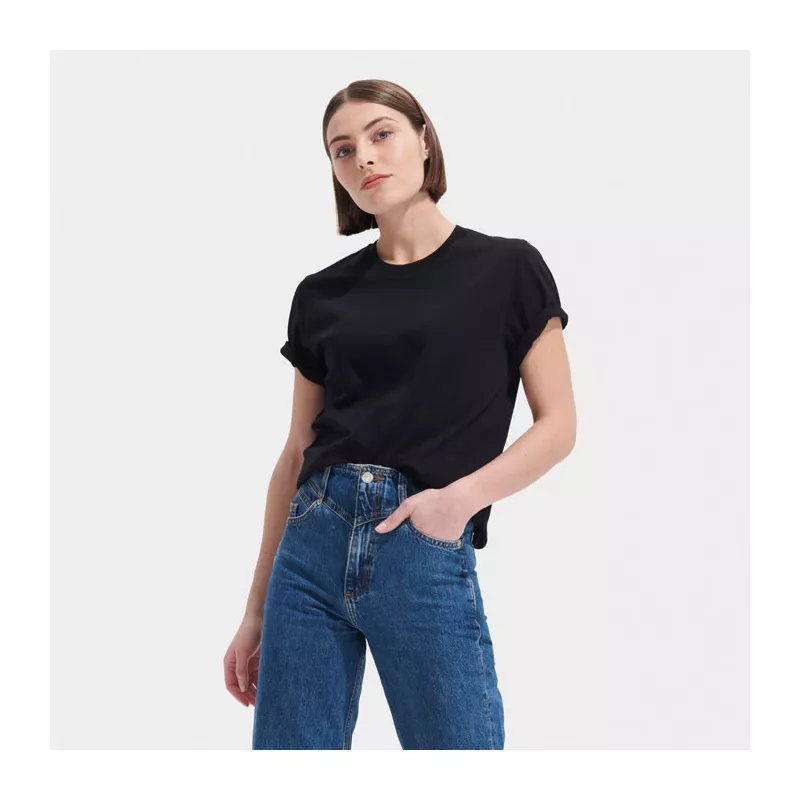 Koszulka unisex z czesanej bawełny Sol's TUNER - Deep Black (S04203-DB)