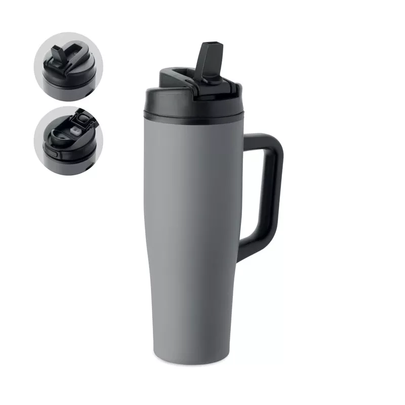 Kubek termiczny ze stali z recyklingu 900 ml ATLANTA - Szary (MO3213-07)