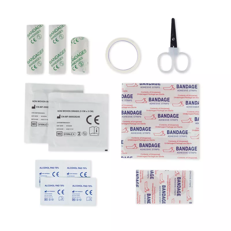 Apteczka kompaktowa w etui z RPET CAREONE - Czarny (MO2819-03)