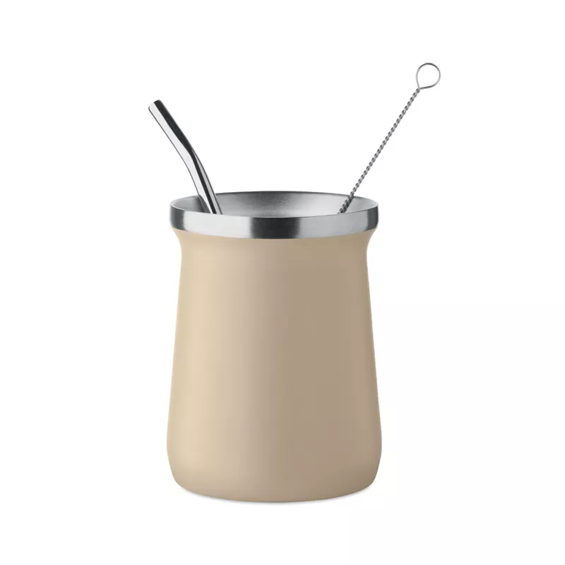 Kubek do yerba mate z bombillą 240 ml MIYERBA - Bezowy (MO2776-13)