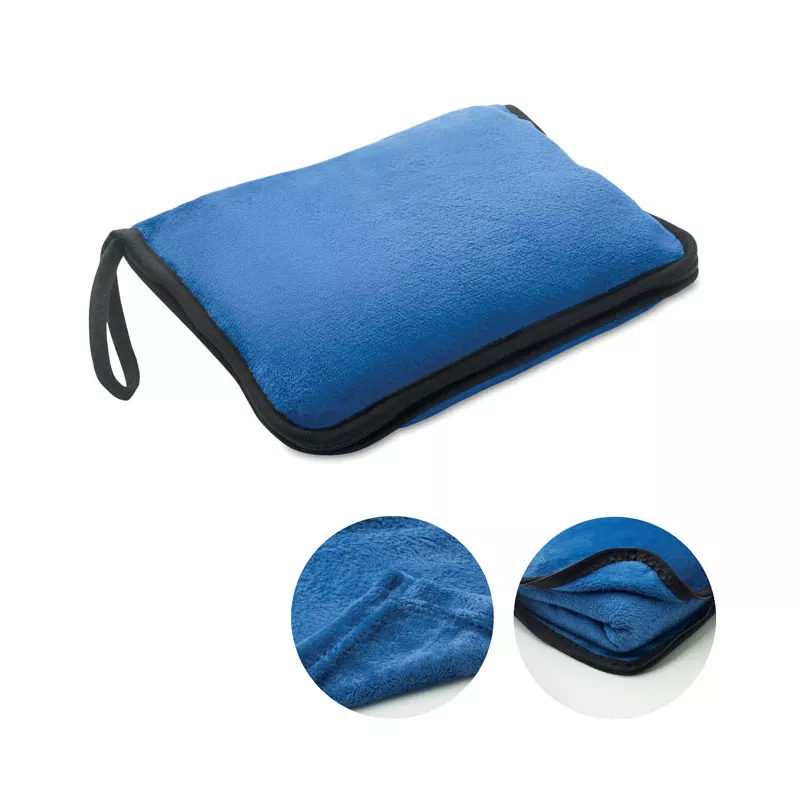 Koc podróżny i poduszka 2 w 1 220 g/m² COZY - Niebieski (MO2568-04)