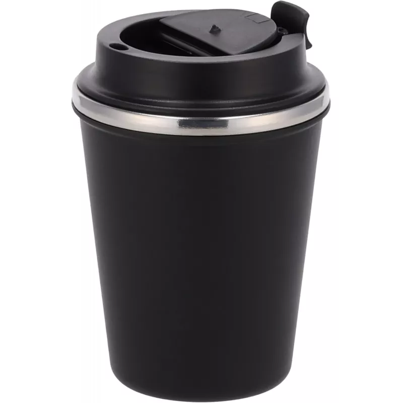 Kubek termiczny 350 ml z powłoką z recyklingu METODY - czarny (8496203)