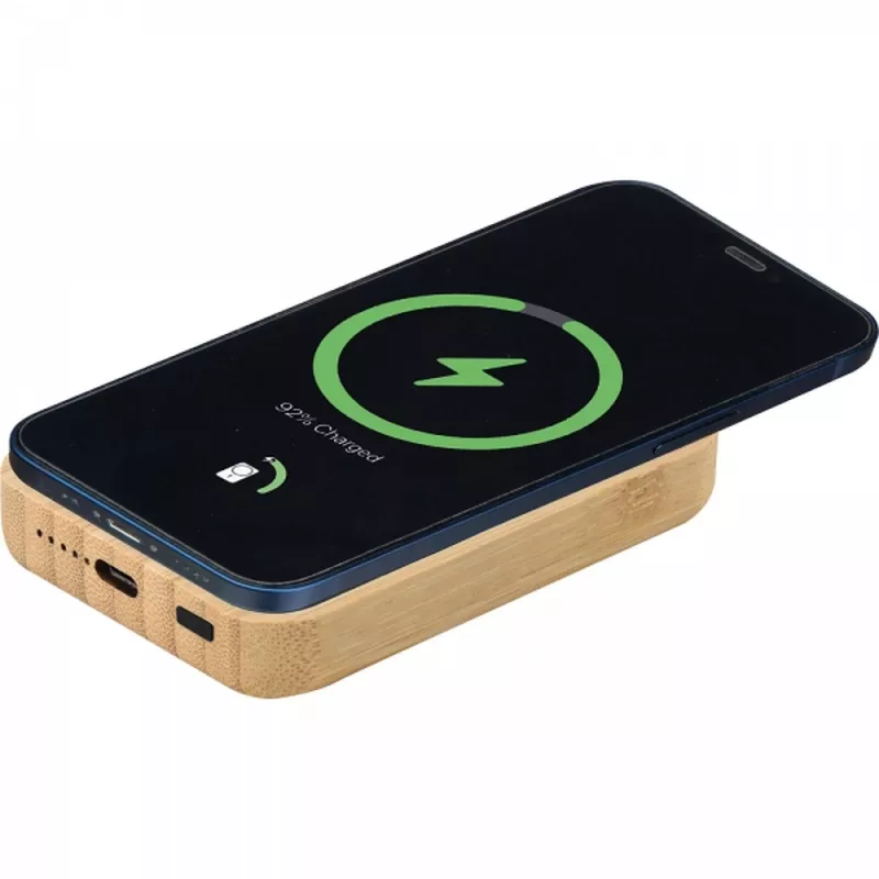 Power bank 5000 mAh z ładowarką indukcyjną Magsafe CONSTANCE - beżowy (3394913)