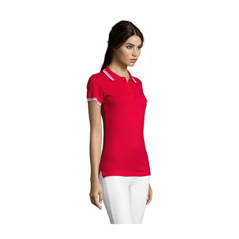 Polo damskie z piki 200 g/m² Sol's PASADENA WOMEN - Rojo/Blanco (S00578-RE)