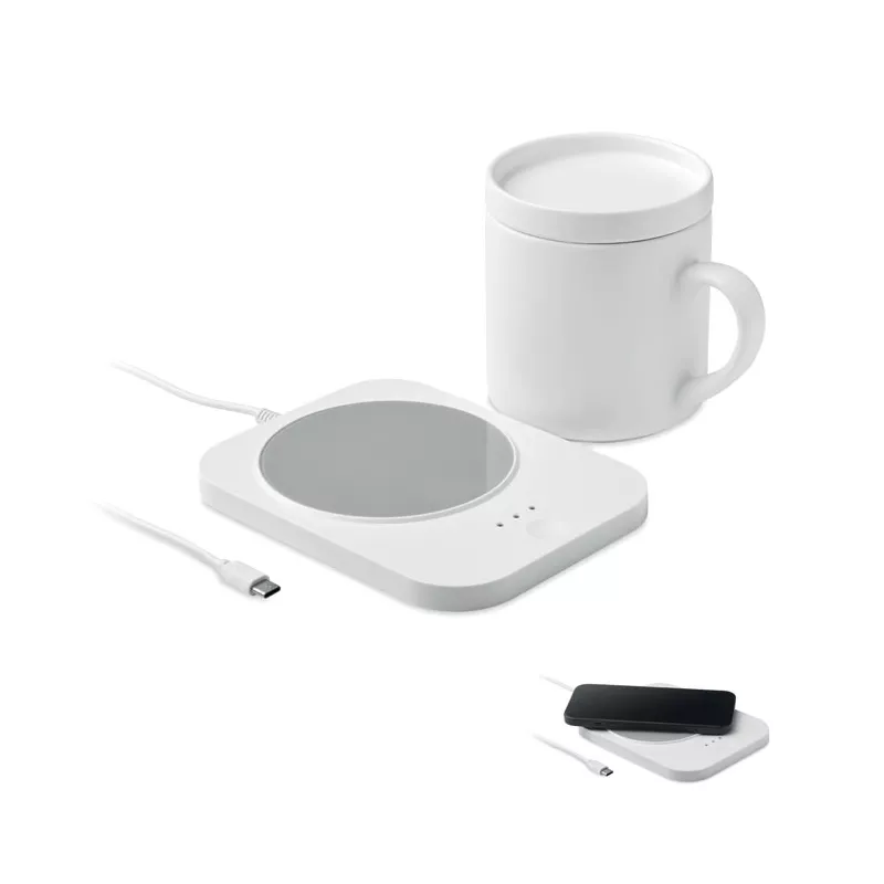 Podgrzewacz do kubka z ładowarką 15W i kubkiem SIROTER - Bialy (MO2726-06)