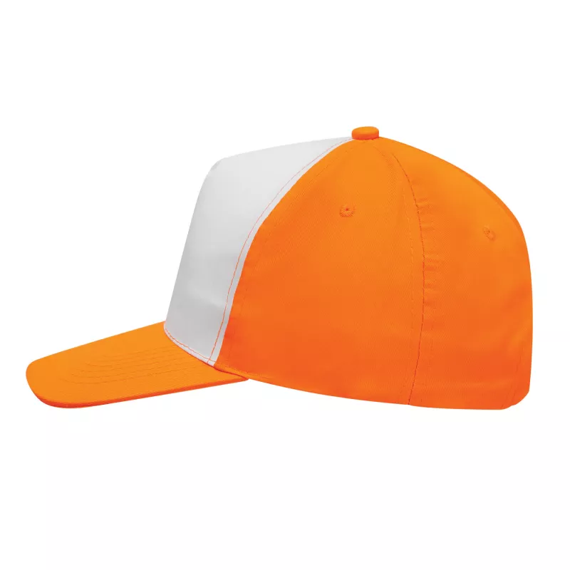 5 segmentowa czapka SHINY - biały, pomarańczowy (56-0701800)