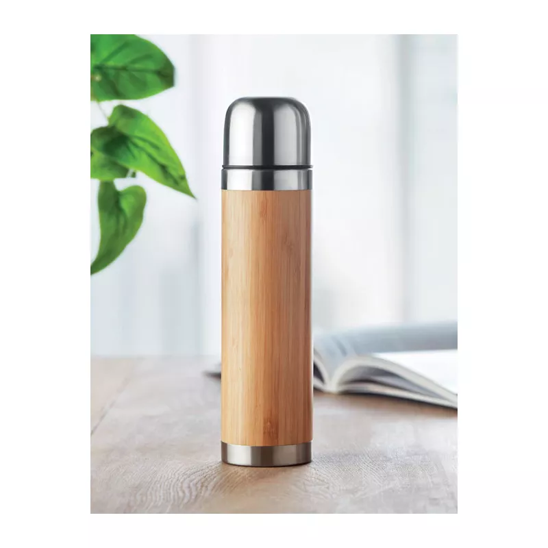 Termos stalowy z bambusową obudową 400 ml CHAN BAMBOO - Drewna (MO9991-40)