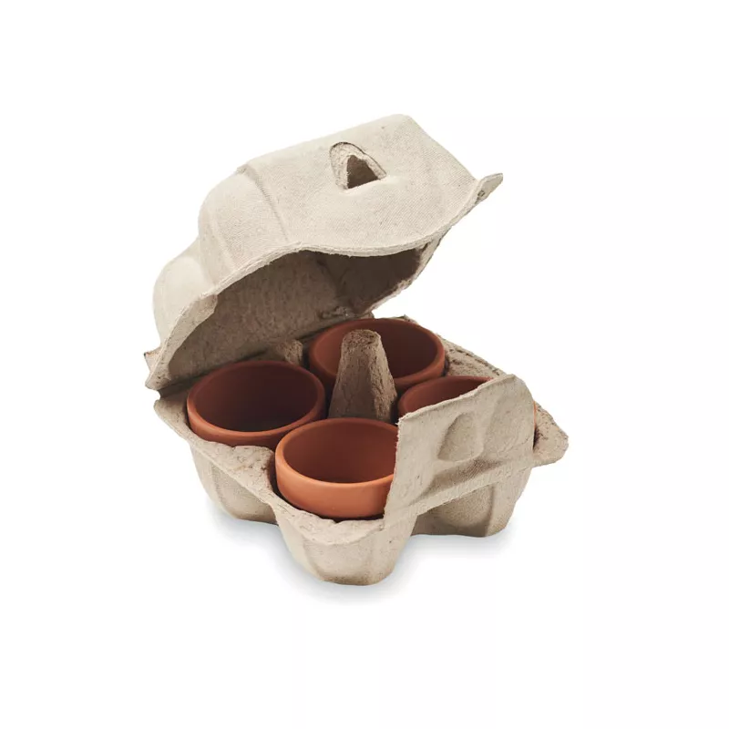 Zestaw 4 doniczek z nasionami rzeżuchy CRESS - Bezowy (MO6886-13)