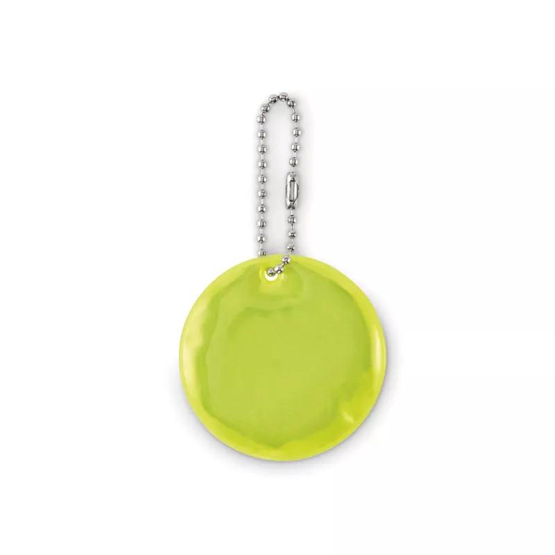 Brelok odblaskowy okrągły z PVC GRIN - Fluorescencyjny Zólty (MO2884-70)