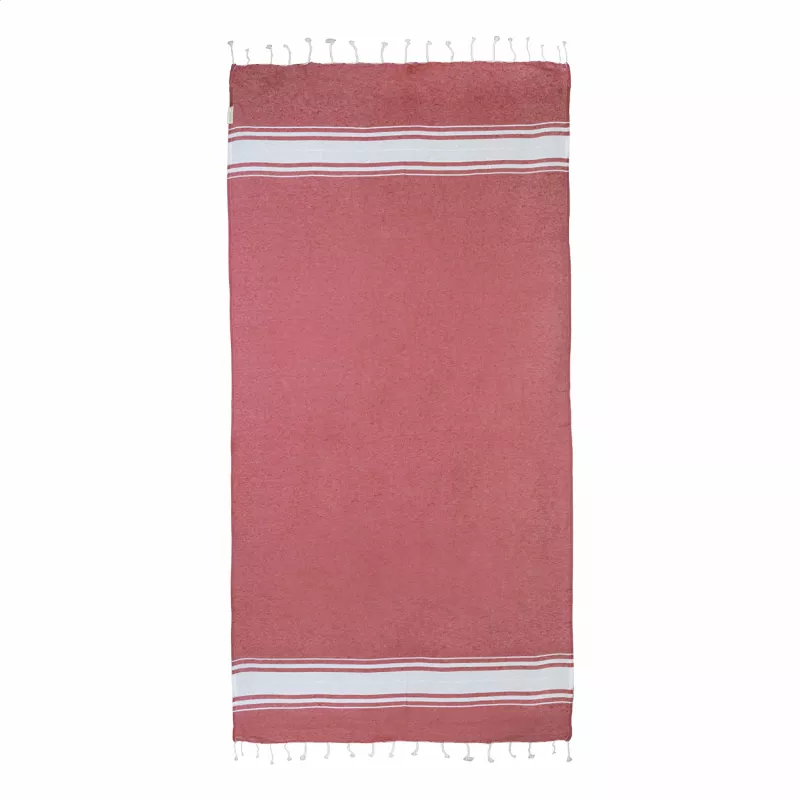 Cancun ręcznik plażowy z recyklingowanej bawełny - czerwony (AP800607-05)