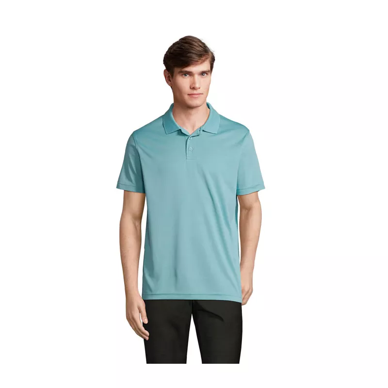 Polo sportowe unisex z recyklingu Sol's PITCHER - Pool Blue (S04442-BP)