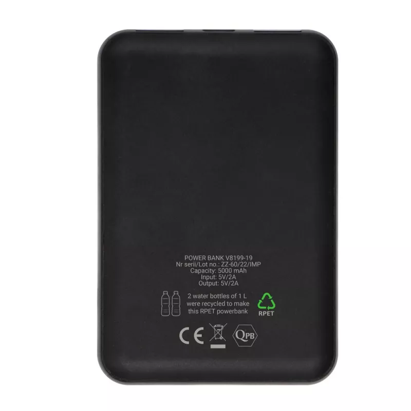 Power bank 5000 mAh RPET | Russo - szary (V8199-19)