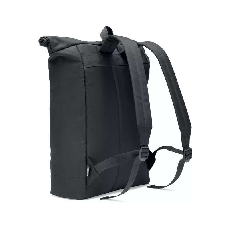 Plecak rolltop RPET 600D z wyściełanymi plecami NAPA - Czarny (MO6998-03)