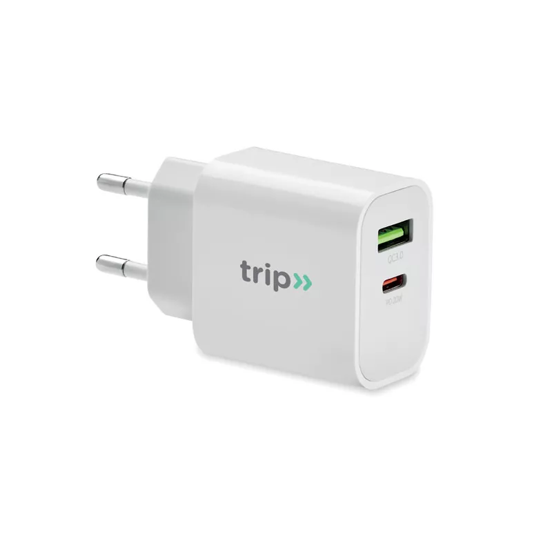 Ładowarka sieciowa USB 18W PORT - Bialy (MO6879-06)