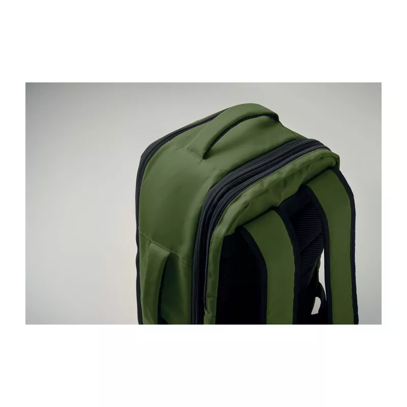 Plecak kabinowy z RPET na laptop 15" FLYSAFE - Ciemnozielony (MO2840-60)