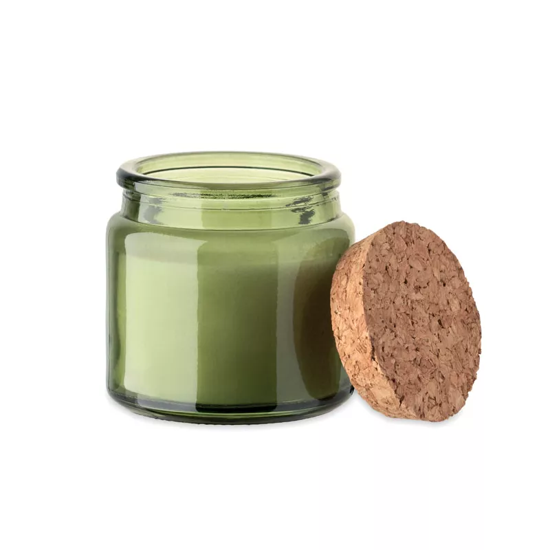 Świeca zapachowa wanilia z korkową pokrywką 70 g VALO - Zielony (MO2707-09)