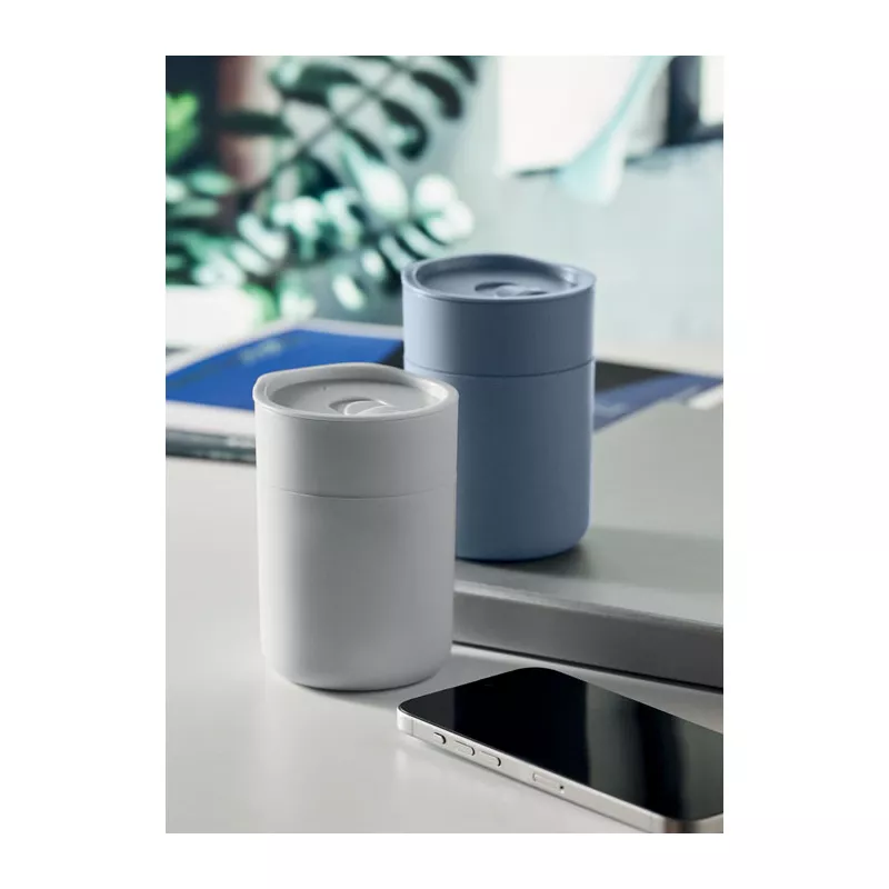 Kubek z PP z silikonową osłoną 330 ml GOBLET - Szary (MO2773-07)