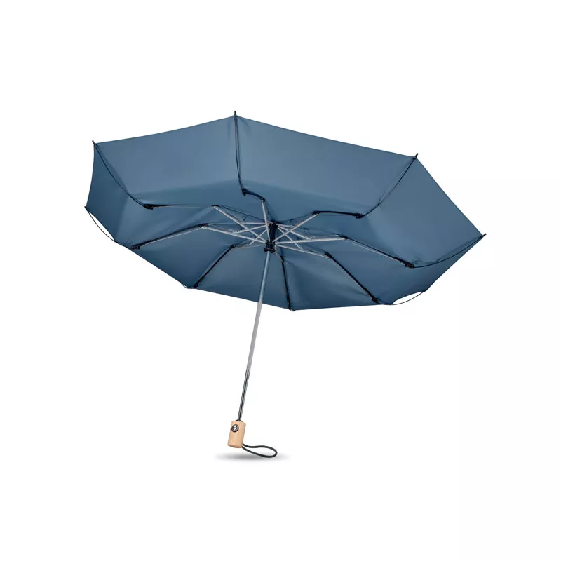 Parasol składany automatyczny 23" z RPET LEEDS - Niebieski (MO6265-04)