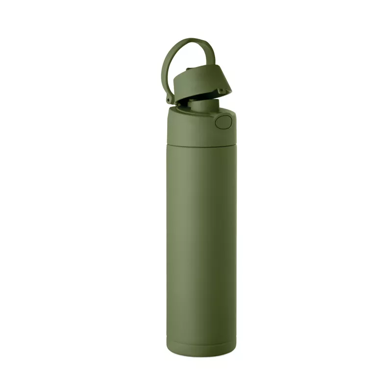 Butelka stalowa ze słomką 650 ml TOIEN ONE - Ciemnozielony (MO2989-60)