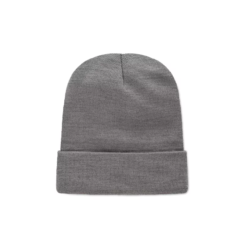 Czapka zimowa unisex z dzianiny RPET CAPNIT - Kamienny Szary (MO2359-15)